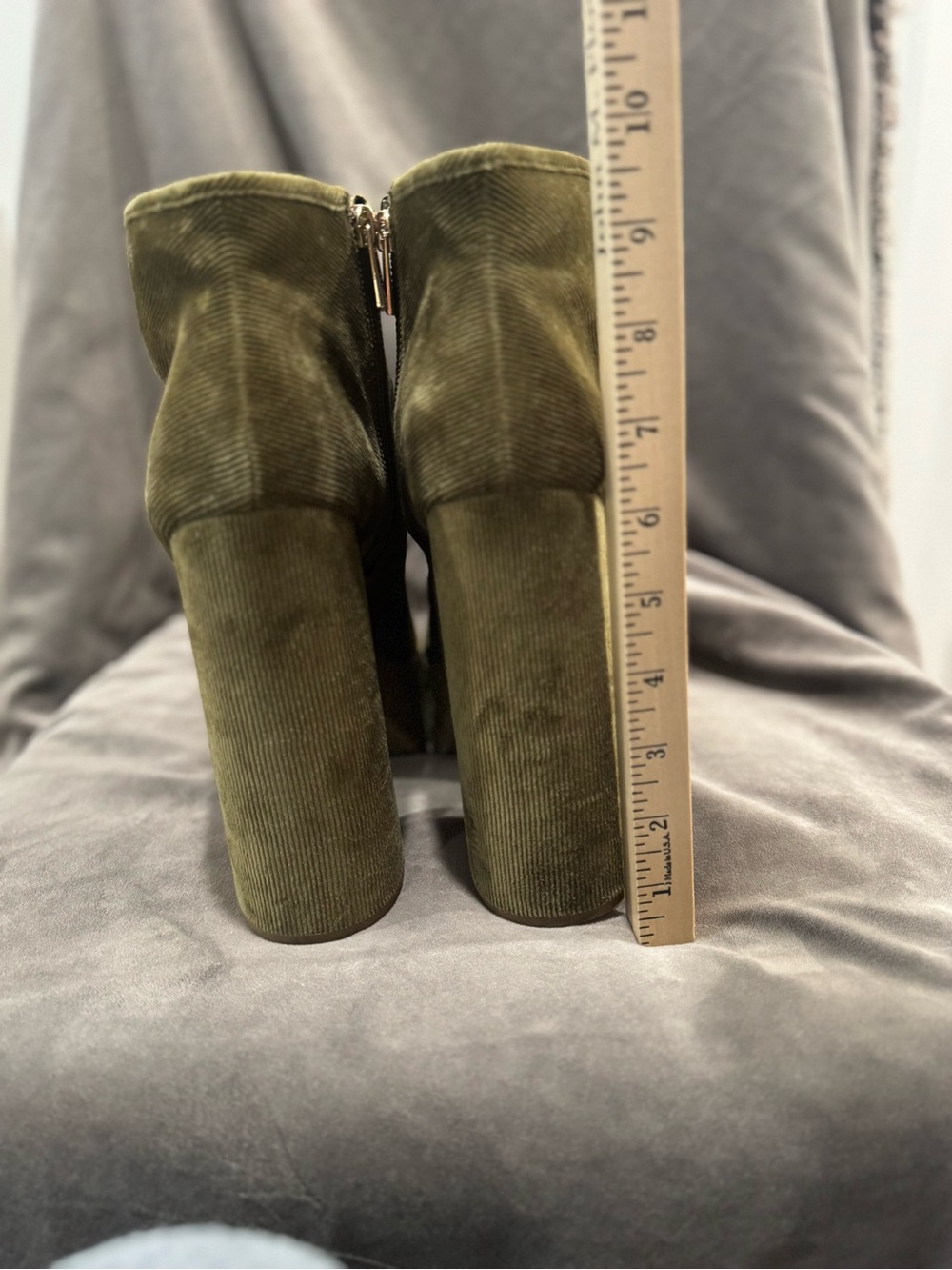 Jessica SimpsonOlive Green Platform Ankle Boots - Women's Lace-Up Heeled Booties - Picture 4 of 8